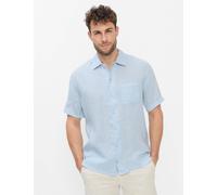 Leinenhemd BRAX "Style LUKE", Herren, Gr. L, Normalgrößen, blau (mittelblau), Web, 100% Leinen, Hemden (79993233-L) mittelblau