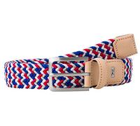 BRAX Herren Hi-Flex Elastischer Lederflechtgürtel Gürtel, Chili/Navy, 105