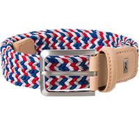 BRAX Herren Hi-Flex Elastischer Lederflechtgürtel Gürtel, RED/Navy, 105