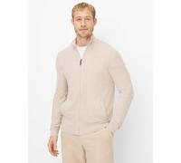 Strickjacke BRAX "Style JAKE", Herren, Gr. M, beige, Strick, 44% Baumwolle, 36% Leinen, 20% Polyester, Strickjacken Strickjacke (28590152-M) beige