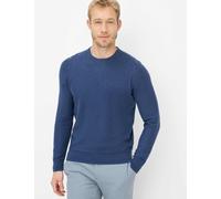 Rundhalspullover BRAX "Style RICK", Damen, Gr. S (48), dunkelblau, Strick, 44% Baumwolle, 36% Leinen, 20% Polyester, Rundhals, Pullover Rundhalspullover (79137662-S) dunkelblau
