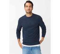 Rundhalspullover BRAX "Style RICK", Herren, Gr. 5XL, blau (nachtblau), Strick, 100% Baumwolle, Rundhals, Pullover Rundhalspullover (46419310-5XL) nachtblau