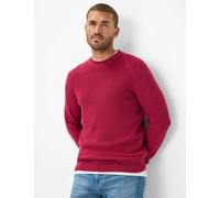 Brax Regular Fit Strickpullover Rundhalsrot, Einfarbig