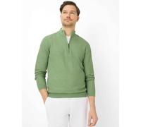 Strickpullover BRAX "Style STEFFEN", Herren, Gr. M (50), graugrün, Strick, 44% Baumwolle, 36% Leinen, 20% Polyester, Pullover Strickpullover (23886052-M) graugrün