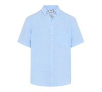 Brax Herren Kurzarmhemd Style DAN – 100% Leinen, Modern Fit – L, Mittelblau