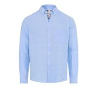 Leinenhemd BRAX "Style DANIEL", Herren, Gr. XL, Normalgrößen, mittelblau, Web, 100% Leinen, Hemden (17899226-XL) mittelblau