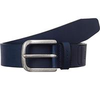 BRAX Herren Style Masterpiece Büffelleder Uni Schließe American Silver G rtel, Navy, 90|#90|#674 (Herstellergröße: 90) EU