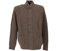 Brax, Jeff, Herren Strickjacke Zopfstrick Tabakbraun Meliert 56 [21575]