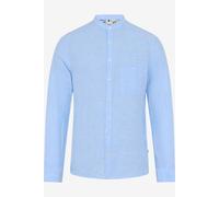 Brax Lars U Modern Fit Leinenhemd blau, Einfarbig