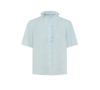 Kurzarmbluse BRAX "Style VIVE", Damen, Gr. 44, dunkelblau, Web, 100% Leinen, Blusen (59592843-44) dunkelblau