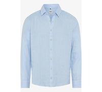 Brax Modern Fit Leinenhemd blau, Einfarbig