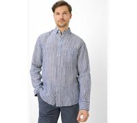 Brax Modern Fit Leinenhemd blau, Gestreift