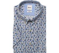 Brax Modern Fit Leinenhemd dunkelblau, Bedruckt