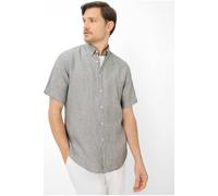 Brax Modern Fit Leinenhemd graugrün, Einfarbig