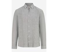 Brax Modern Fit Leinenhemd Grün - Khaki, Einfarbig