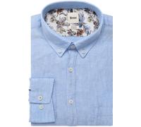 Leinenhemd BRAX "Style DANIEL", Herren, Gr. XXL, Normalgrößen, mittelblau, Web, 100% Leinen, Hemden (17899226-XXL) mittelblau