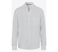 Brax Modern Fit Leinenhemd hellgrün, Gestreift