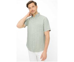 Brax Modern Fit Leinenhemd hellgrün, Kariert
