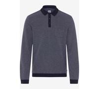 Brax Modern Fit Longsleeve Poloshirt dunkelblau, Einfarbig