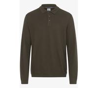 Brax Modern Fit Longsleeve Poloshirt olive, Einfarbig