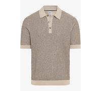 Brax Modern Fit Strickpolo braun, Gestreift