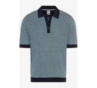 Brax Modern Fit Strickpolo dunkelblau, Jacquardmuster