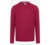 Brax Modern Fit Strickpullover Rundhalsrot, Strukturiert