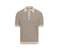 Brax Herren Poloshirt Style PASCAL Strick-Optik 44% Baumwolle 36% Leinen Beige Gr. XXXL