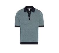 BRAX Kurzarmhemd Style PASCAL Herren Gr. M/50 navy Strick 44% Baumwolle 36% Leinen 20% Polyester