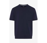 Brax Regular Fit Halbarmpullover blau, Einfarbig