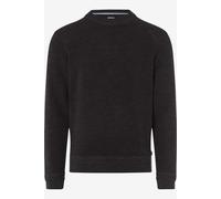 Brax Regular Fit Strickpullover Rundhalsdunkelgrau, Einfarbig