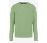 Brax Rick Regular Fit Strickpullover Rundhals grün, Einfarbig