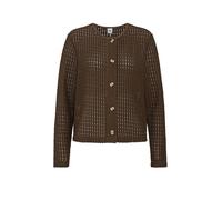 Sweatjacke BRAX "Style BRENDA L", Damen, Gr. 38, dunkelbraun, 70% Baumwolle, 28% Polyester, 2% Elasthan, Rundhals, Sweatjacken Sweatjacke (67070260-38) dunkelbraun