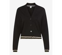 Cardigan BRAX "Style BELE L", Damen, Gr. 38, schwarz, 70% Viskose, 25% Polyester, 5% Elasthan, V-Ausschnitt, Strickjacken (57857759-38) schwarz