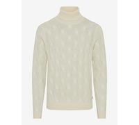 Rollkragenpullover BRAX "Style BRIAN", Herren, Gr. L (52), weiß (sanftes weiß), Strick, 50% Wolle, 35% Modal, 10% Polyamid, 5% Kaschmir, Pullover Rollkragenpullover (60561157-L) sanftes weiß