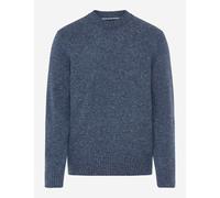Strickpullover BRAX "Style BUDDY", Herren, Gr. M (50), blau, 70% Wolle, 30% Polyamid, Langarm, Pullover (65626155-M) blau