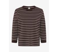 Kurzarmshirt BRAX "Style CIRA M", Damen, Gr. 48, dunkelbraun, 100% Baumwolle, Rundhals, Shirts (72910255-48) dunkelbraun