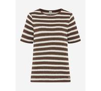 BRAX Damen-Shirt Style CIRA S Kurzarm Rundhals 75% Baumwolle 25% Polyester Dunkelbraun Gr. 48