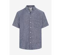 Kurzarmhemd BRAX "Style DAN", Herren, Gr. L, Normalgrößen, dunkelblau, Web, 100% Leinen, Hemden (69164028-L) dunkelblau