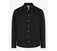 Brax Modern Fit Leinenhemd schwarz, Einfarbig