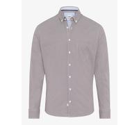 Langarmhemd BRAX "Style DANIEL", Herren, Gr. XXL, Normalgrößen, braun, Web, 97% Baumwolle, 3% Elasthan, Hemden (53511713-XXL) braun