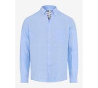 Leinenhemd BRAX "Style DANIEL", Herren, Gr. S, Normalgrößen, mittelblau, Web, 100% Leinen, Hemden (17899226-S) mittelblau