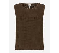 BRAX Damen Top Style INA ärmelloses Stricktop mit Lochmuster dunkelbraun Größe 36