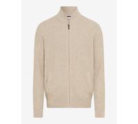 Strickjacke BRAX "Style JAKE", Herren, Gr. L, beige, Strick, 44% Baumwolle, 36% Leinen, 20% Polyester, Strickjacken Strickjacke (28590152-L) beige