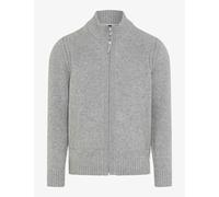 Strickjacke BRAX "Style JAKE", Herren, Gr. XXL, silber (silberfarben), 50% Wolle, 25% Viskose, 25% Polyamid, Strickjacken (65608422-XXL) silberfarben