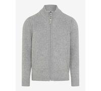 Strickjacke BRAX "Style JAKE", Herren, Gr. XXL, silber (silberfarben), 50% Wolle, 25% Viskose, 25% Polyamid, Strickjacken (65608422-XXL) silberfarben