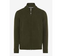 Strickjacke BRAX "Style JAKE", Herren, Gr. XL, grün (olivgrün), 50% Wolle, 25% Viskose, 25% Polyamid, Strickjacken (73971129-XL) olivgrün