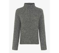Strickpullover BRAX "Style LEA", Damen, Gr. 44, grau, Strick, 35% Wolle, 30% Polyester, 25% Viskose, 10% Alpaka, Pullover Strickpullover, Cosy Alpaka: Pullover im Wollmix (25192807-44) grau