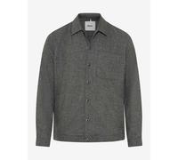 Langarmhemd BRAX "Style LUCA", Herren, Gr. L, Normalgrößen, grau, Web, 39% Schurwolle, 33% Polyester, 14% Viskose, 13% Polyamid, 1% Elasthan, Hemden, Ceramica: Overshirt im Wollmix (28404055-L) grau