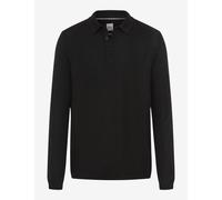 Brax Modern Fit Longsleeve Poloshirt schwarz, Einfarbig